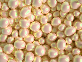 Beautiful background with beads, particles and simulation. 3d illustration, 3d rendering.