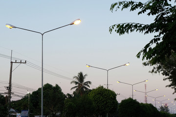 street light pole on roadside