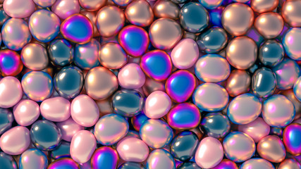 Beautiful background with beads, particles and simulation. 3d illustration, 3d rendering.