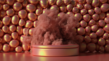 Beautiful background with beads, particles and simulation. 3d illustration, 3d rendering.