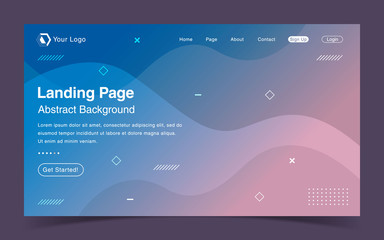 Website Landing Page Template With Abstract Background