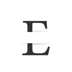 vector paper cut initial letter e logo design template