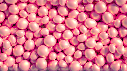 Beautiful background with beads, particles and simulation. 3d illustration, 3d rendering.