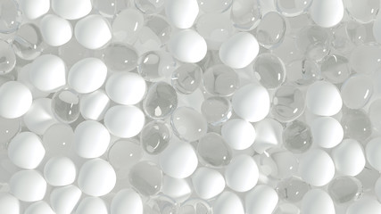 Beautiful background with beads, particles and simulation. 3d illustration, 3d rendering.