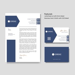 Professional creative letterhead and business card vector template