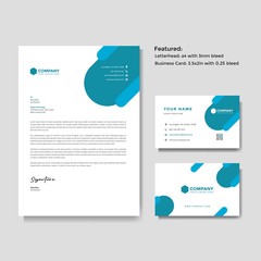 Professional creative letterhead and business card vector template