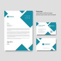 Professional creative letterhead and business card vector template