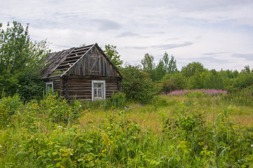 Abandoned house in the village. Abandoned village.