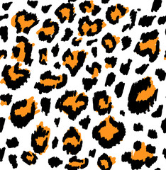 Leopard or jaguar print seamless pattern, textured fashion print, abstract safari background for fabric, textile. Effect of big tropical wild cat fur, spots stylized. Wild cat animal print, safari art