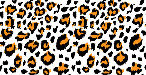 Leopard or jaguar print seamless pattern, textured fashion print, abstract safari background for fabric, textile. Effect of big tropical wild cat fur, spots stylized. Wild cat animal print, safari art