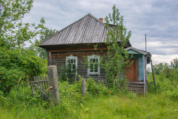 Abandoned house in the village. Abandoned village.