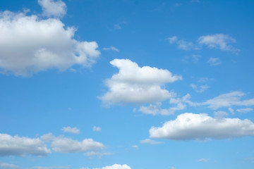 Naklejka na ściany i meble Sky blue with clouds