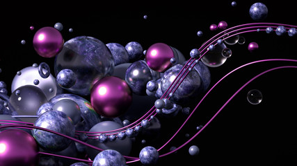 Beautiful, elegant, abstract background with metal and the texture of stone, marble and granite. 3d illustration, 3d rendering.