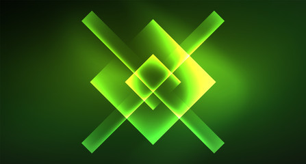 Obraz premium Neon geometric abstract background in hipster style on light background. Space retro design. Color geometric pattern. Square shape abstract background.