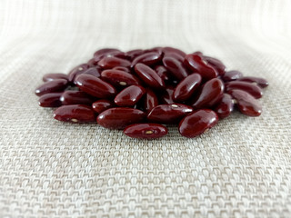 red beans on white background