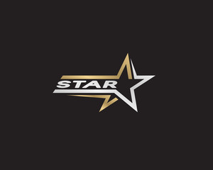 elegant star logo vector, luxury gold star design template