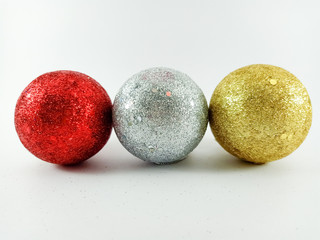 christmas balls isolated on white background