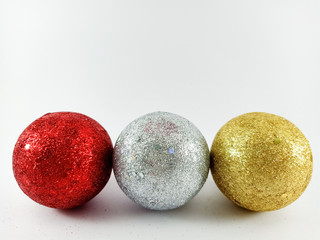 christmas balls isolated on white background