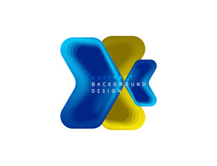 Vector arrow geometric banner created with blend color shapes effects. Trendy simple button, icon or business branding logo template, minimal style. Illustration For Wallpaper, Banner, Background