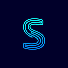 Letter S Modern Technology Logo Design Vector