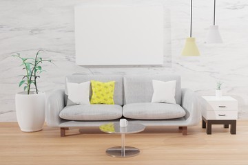 Living room Interior mockup background wall