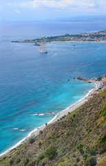 Fototapeta na wymiar View of the coastline and the sea