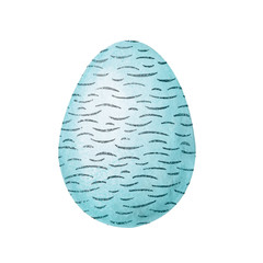 Blue egg with a silver pattern close-up for the design of Easter products. Hand drawn watercolor and graphic illustration isolated on white background. Printing on wallpapers, packaging, wrappers.