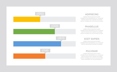 Set of blue and green, yellow, orange elements for infographic presentation slides with charts, graphs, steps.