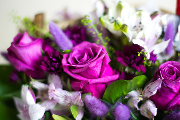 Colorful bouquet of different fresh flowers.