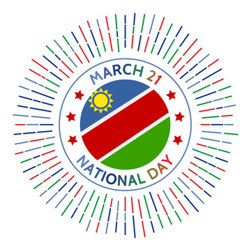 Namibia national day badge. Independence from South Africa mandated in 1990. Celebrated on March 21.