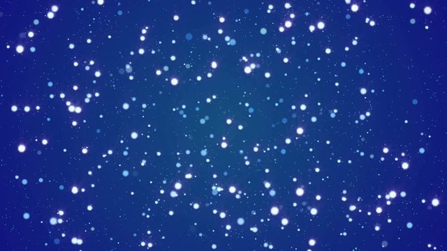 Stars blue snow glitter lights christmas background 4K
