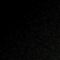 Gold, Blue stars, sprocket, shiny confetti. 