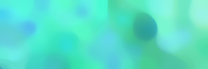 blurred bokeh horizontal background with turquoise, aqua marine and medium aqua marine colors and space for text
