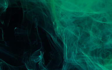 Space mint green abstract background. Stylish modern technology background. Watercolor ink in water.