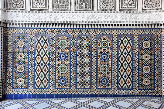 Tile work from Dar El Bacha, Marrakech, Morocco