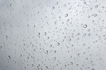 Drops of rain on the window