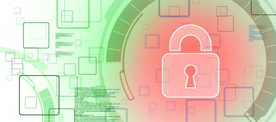2d illustration Safety concept: Closed Padlock on digital background