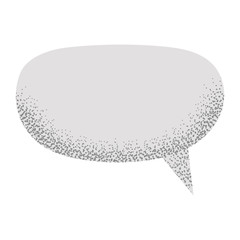 Speech empty bubble with with noise sand texture trendy