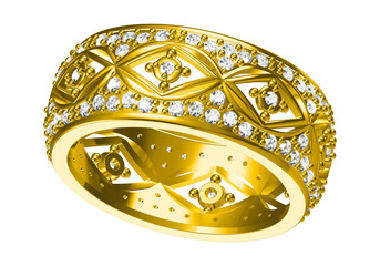 Ring on white background .3D rendering