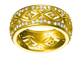 Ring on white background .3D rendering