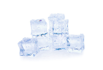 Ice cubes isolated on a white background