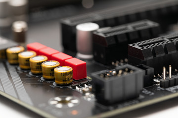 Computer motherboard close up