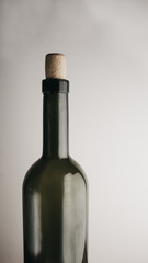 bottle of wine on wooden background