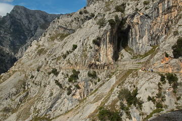 Hiking track Ruta del Cares from Poncebos to Cain in Picos de Europa in Asturia,Spain,Europe