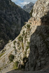 Hiking track Ruta del Cares from Poncebos to Cain in Picos de Europa in Asturia,Spain,Europe