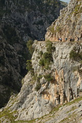 Hiking track Ruta del Cares from Poncebos to Cain in Picos de Europa in Asturia,Spain,Europe
