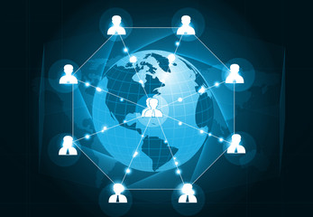 Global business network connections. 3d illustration.