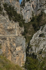 Hiking track Ruta del Cares from Poncebos to Cain in Picos de Europa in Asturia,Spain,Europe
