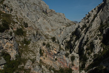 Landscape at hiking trail Ruta del Cares from Poncebos to Cain in Picos de Europa in Asturia,Spain,Europe