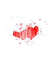 Red watercolor splash brush isolated on white. Red splatter on white background